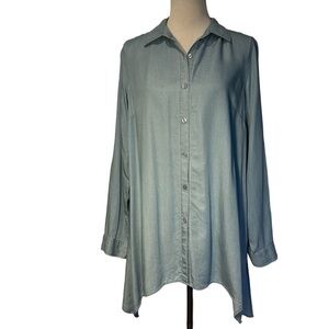 Zac & Rachel blue chambray tunic size medium blouse